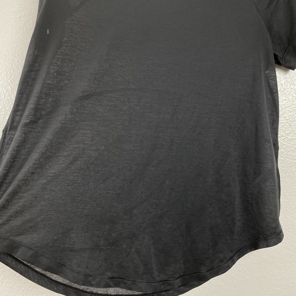 Athleta Vapor T-Shirt S Black Sheer Lightweight Breathable Crew Neck - Picture 6 of 10